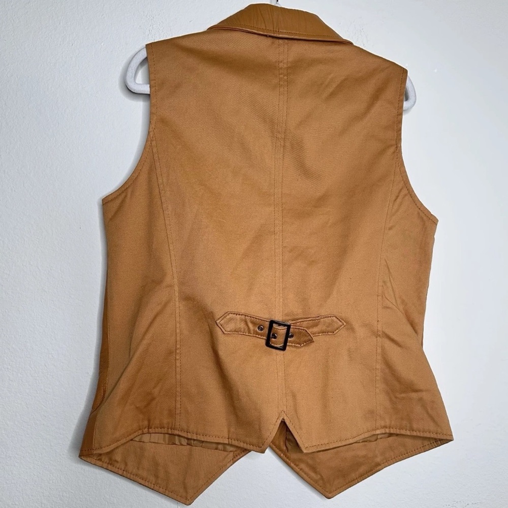 Coldwater Creek Tan Leather vest - Picture 4 of 6